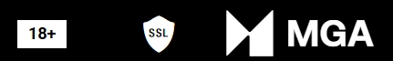 Voodoo Dreams Casino security icons with SSL protection, MGA licence and 18+ badge